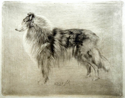 Richard Müller
(1874-1954),Zarte Radierung mit wunderbar erfasster Stofflichkeit des Felles,Tenderly executed
etching mirrors the fur virtually perceptible